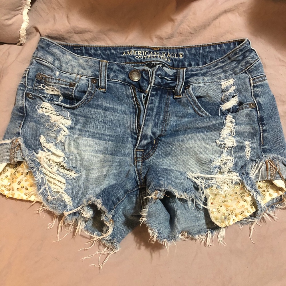 Hi Rise Festival Shortie with Gold Sequin Pockets